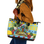 Afro-Saint Lucian Christmas Leather Tote Bag This Amazona Parrot Needs A Beach Retreat