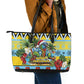 Afro-Saint Lucian Christmas Leather Tote Bag This Amazona Parrot Needs A Beach Retreat