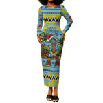 Afro-Saint Lucian Christmas Long Sleeve Bodycon Dress This Amazona Parrot Needs A Beach Retreat