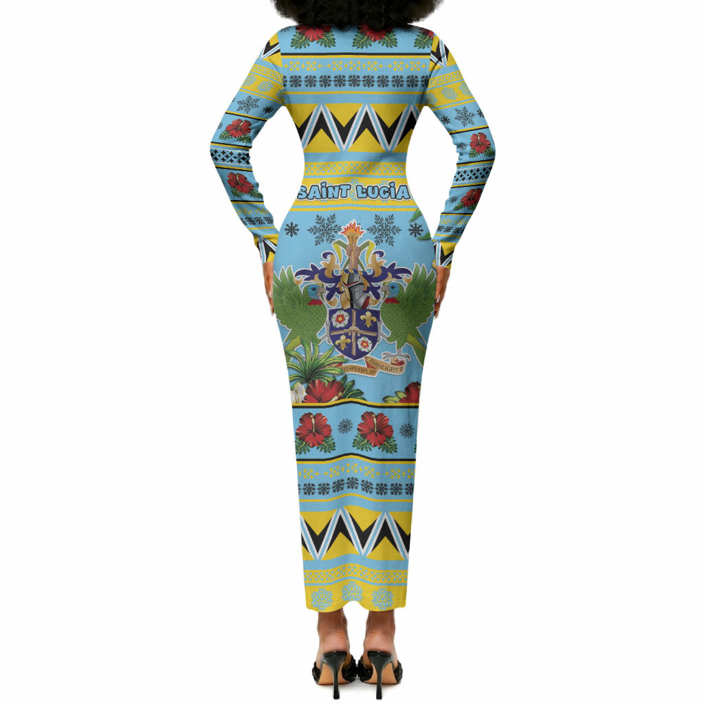 Afro-Saint Lucian Christmas Long Sleeve Bodycon Dress This Amazona Parrot Needs A Beach Retreat