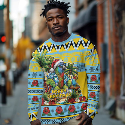 Afro-Saint Lucian Christmas Long Sleeve Shirt This Amazona Parrot Needs A Beach Retreat