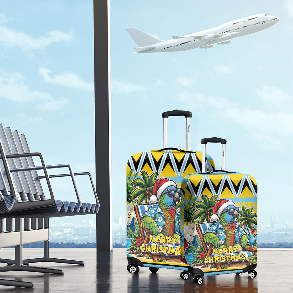Afro-Saint Lucian Christmas Luggage Cover This Amazona Parrot Needs A Beach Retreat