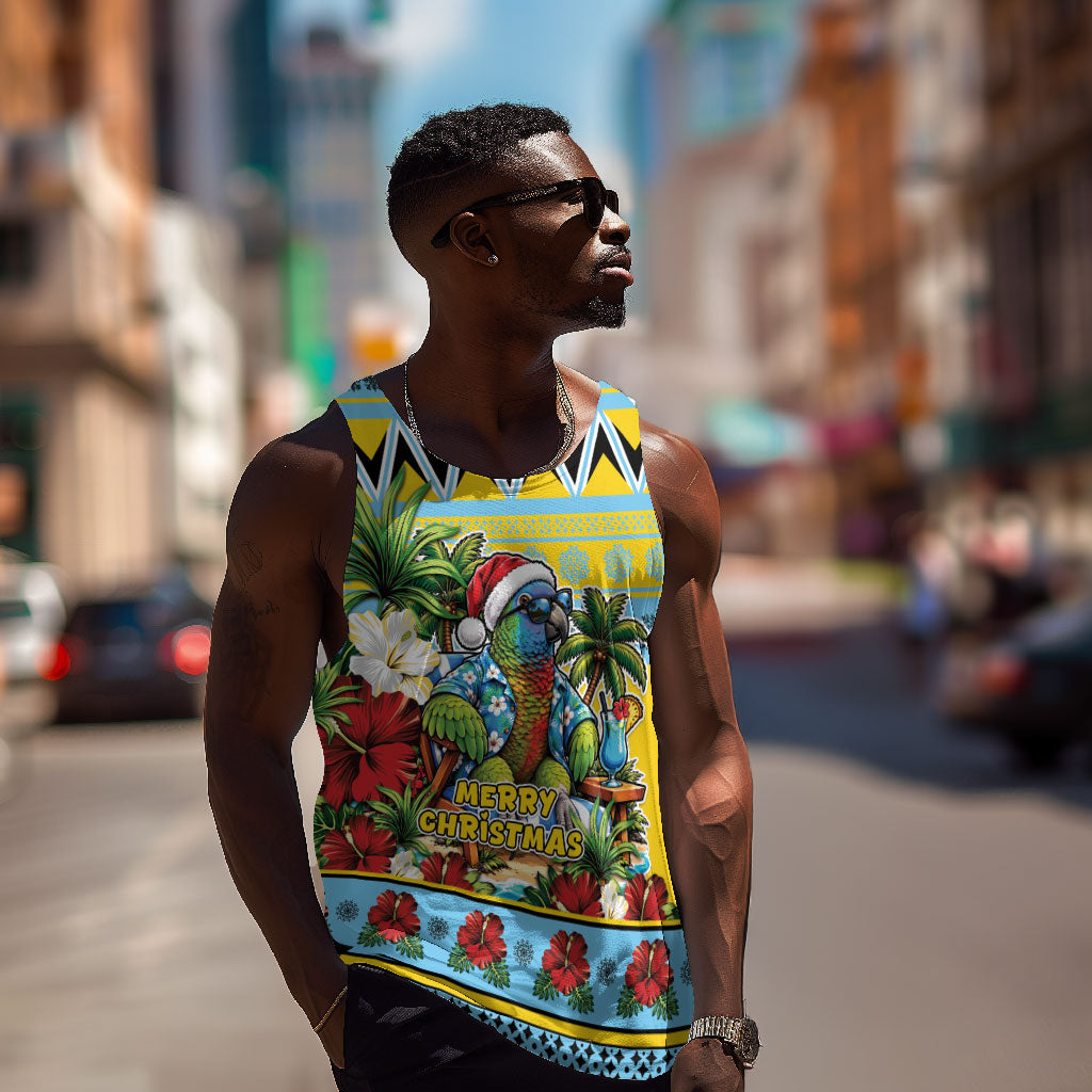 Afro-Saint Lucian Christmas Men Tank Top This Amazona Parrot Needs A Beach Retreat