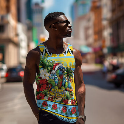 Afro-Saint Lucian Christmas Men Tank Top This Amazona Parrot Needs A Beach Retreat