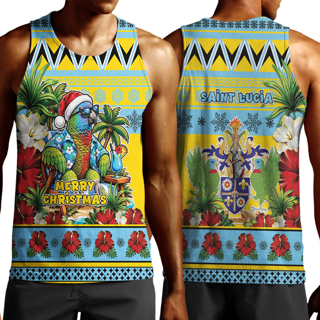 Afro-Saint Lucian Christmas Men Tank Top This Amazona Parrot Needs A Beach Retreat