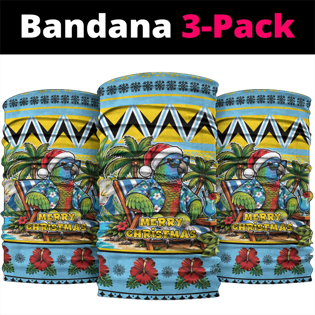 Afro-Saint Lucian Christmas Neck Gaiter This Amazona Parrot Needs A Beach Retreat