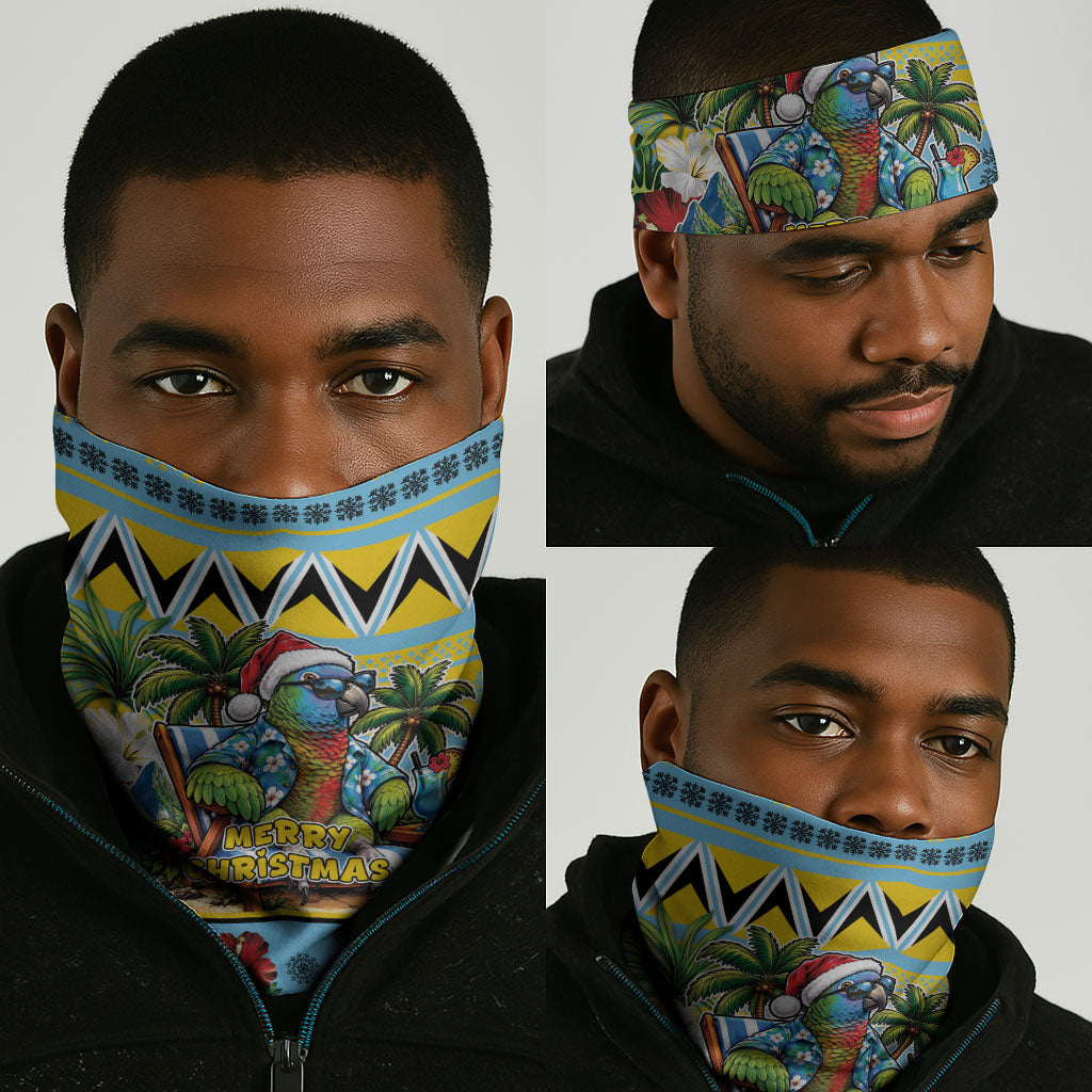 Afro-Saint Lucian Christmas Neck Gaiter This Amazona Parrot Needs A Beach Retreat