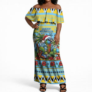 Afro-Saint Lucian Christmas Off Shoulder Maxi Dress This Amazona Parrot Needs A Beach Retreat