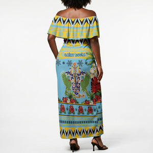 Afro-Saint Lucian Christmas Off Shoulder Maxi Dress This Amazona Parrot Needs A Beach Retreat