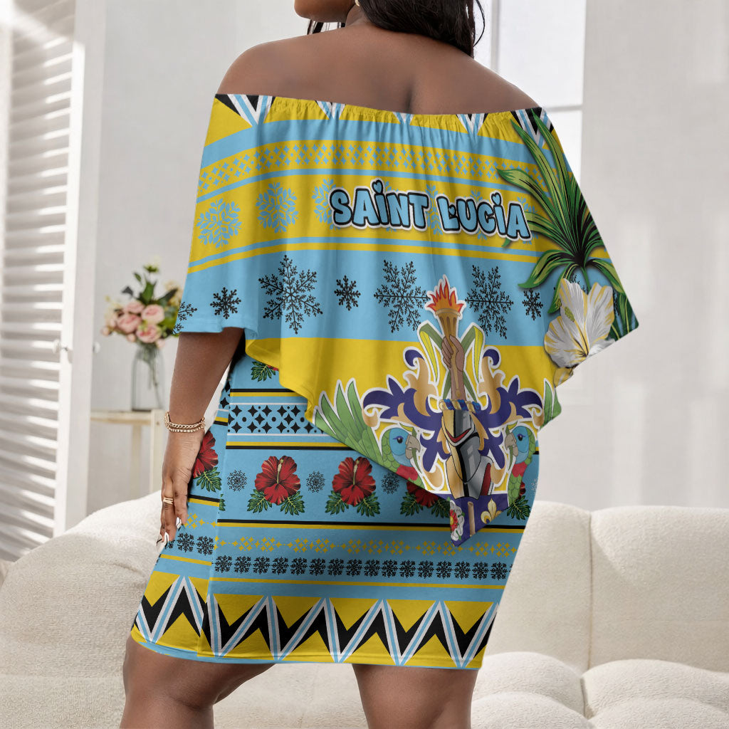 Afro-Saint Lucian Christmas Off Shoulder Short Dress This Amazona Parrot Needs A Beach Retreat