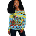 Afro-Saint Lucian Christmas Off Shoulder Sweater This Amazona Parrot Needs A Beach Retreat