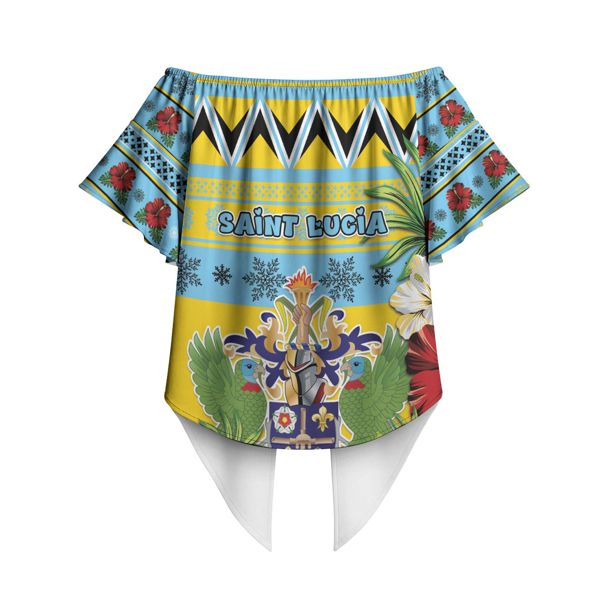 Afro-Saint Lucian Christmas Off Shoulder Wrap Waist Top This Amazona Parrot Needs A Beach Retreat