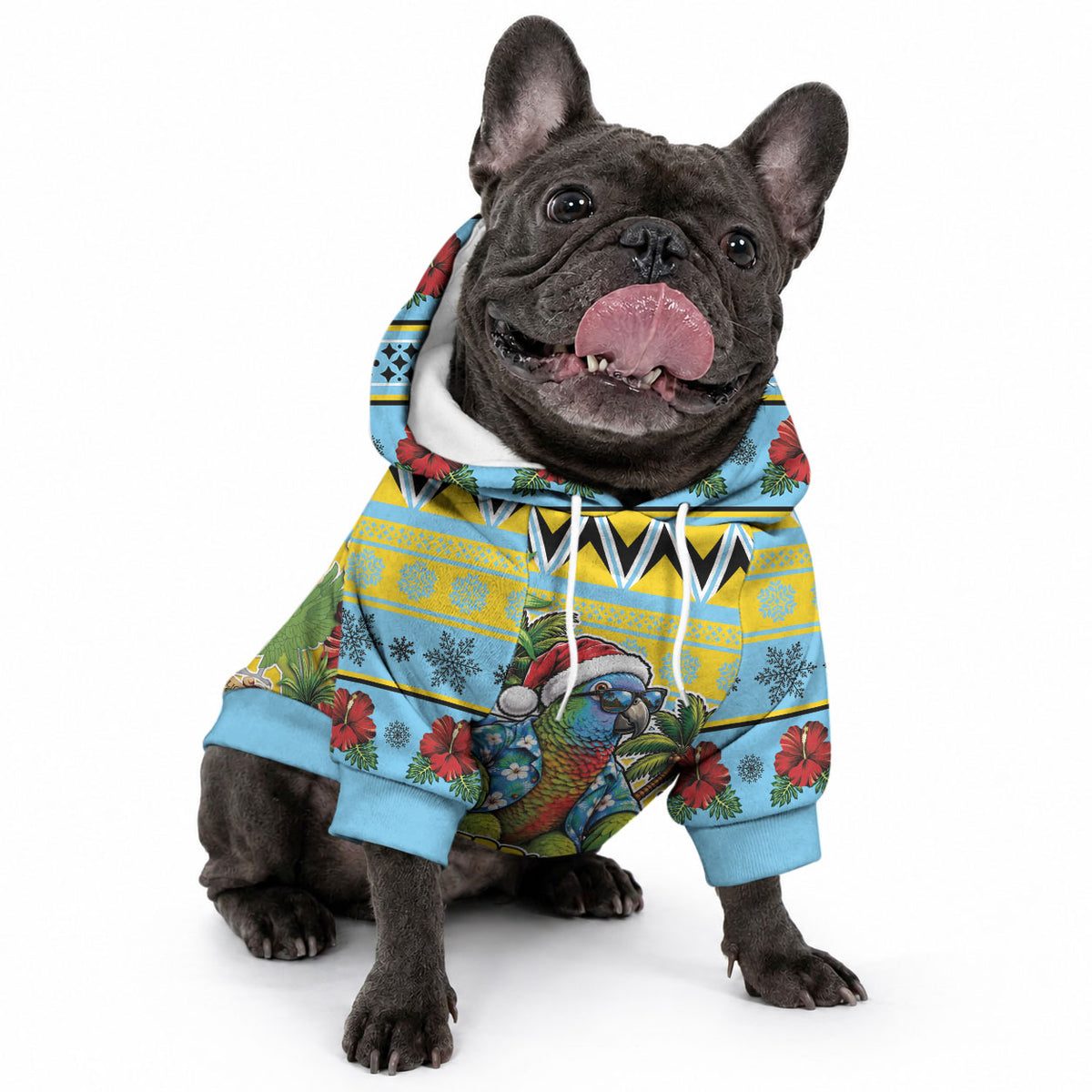 Afro-Saint Lucian Christmas Pet Hoodie This Amazona Parrot Needs A Beach Retreat