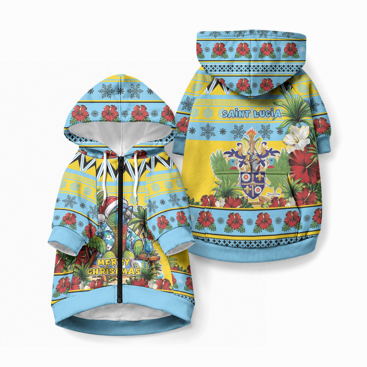 Afro-Saint Lucian Christmas Pet Hoodie This Amazona Parrot Needs A Beach Retreat
