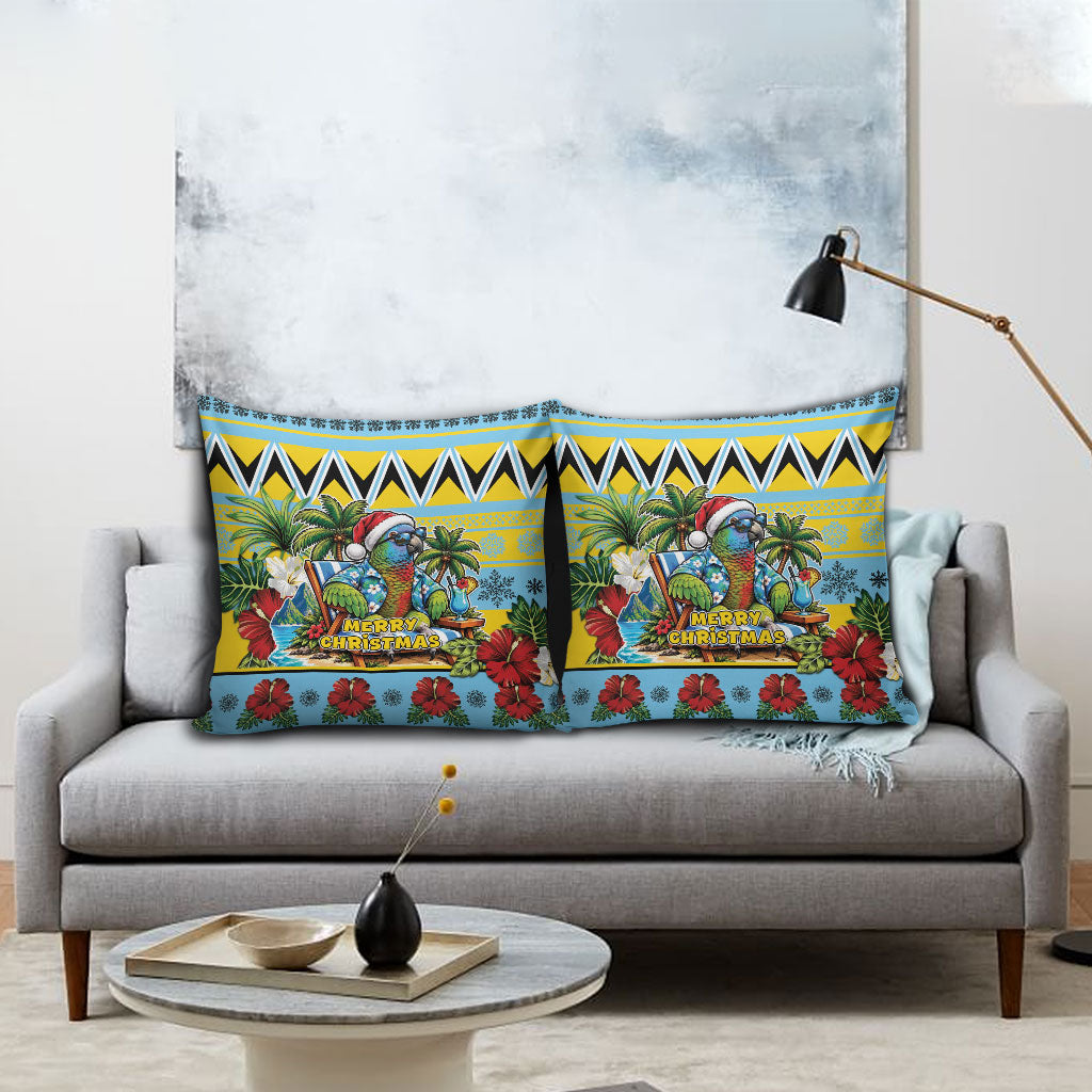 Afro-Saint Lucian Christmas Pillow Cover This Amazona Parrot Needs A Beach Retreat