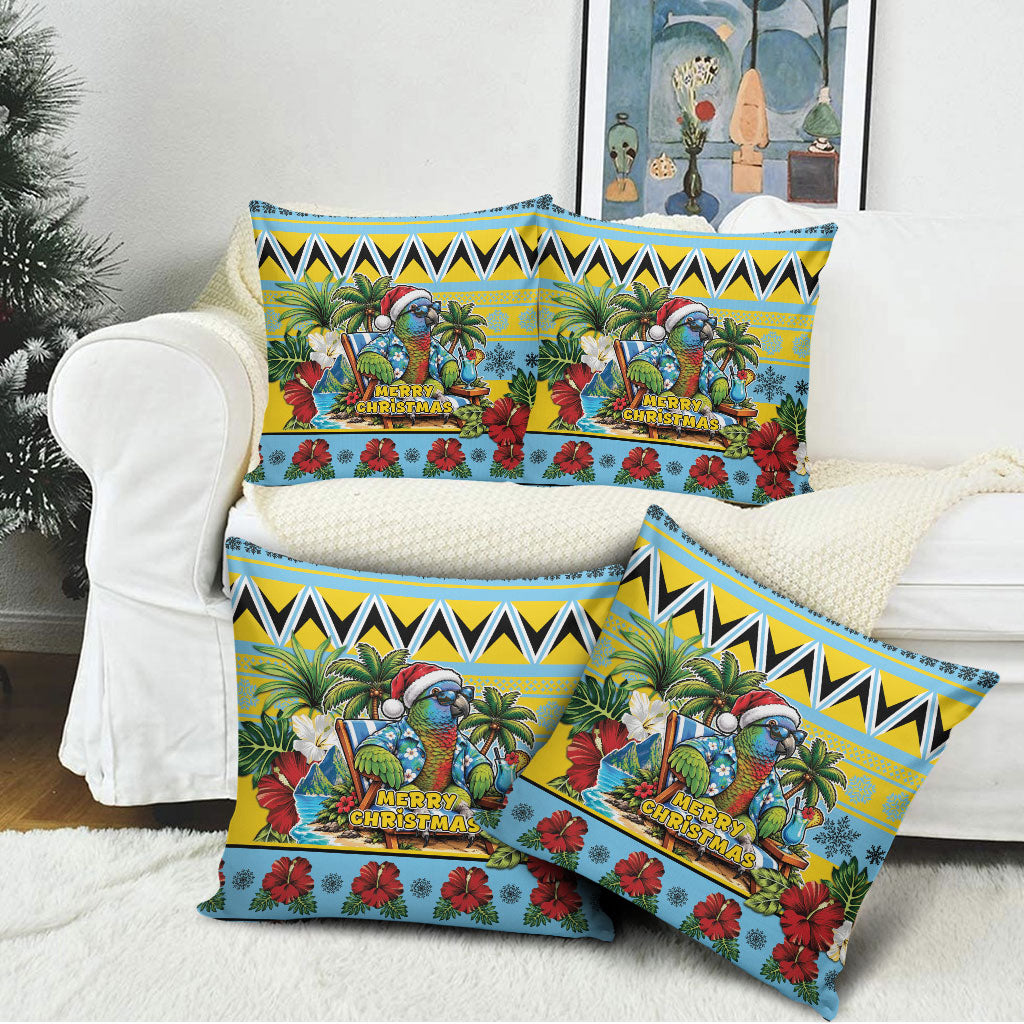 Afro-Saint Lucian Christmas Pillow Cover This Amazona Parrot Needs A Beach Retreat
