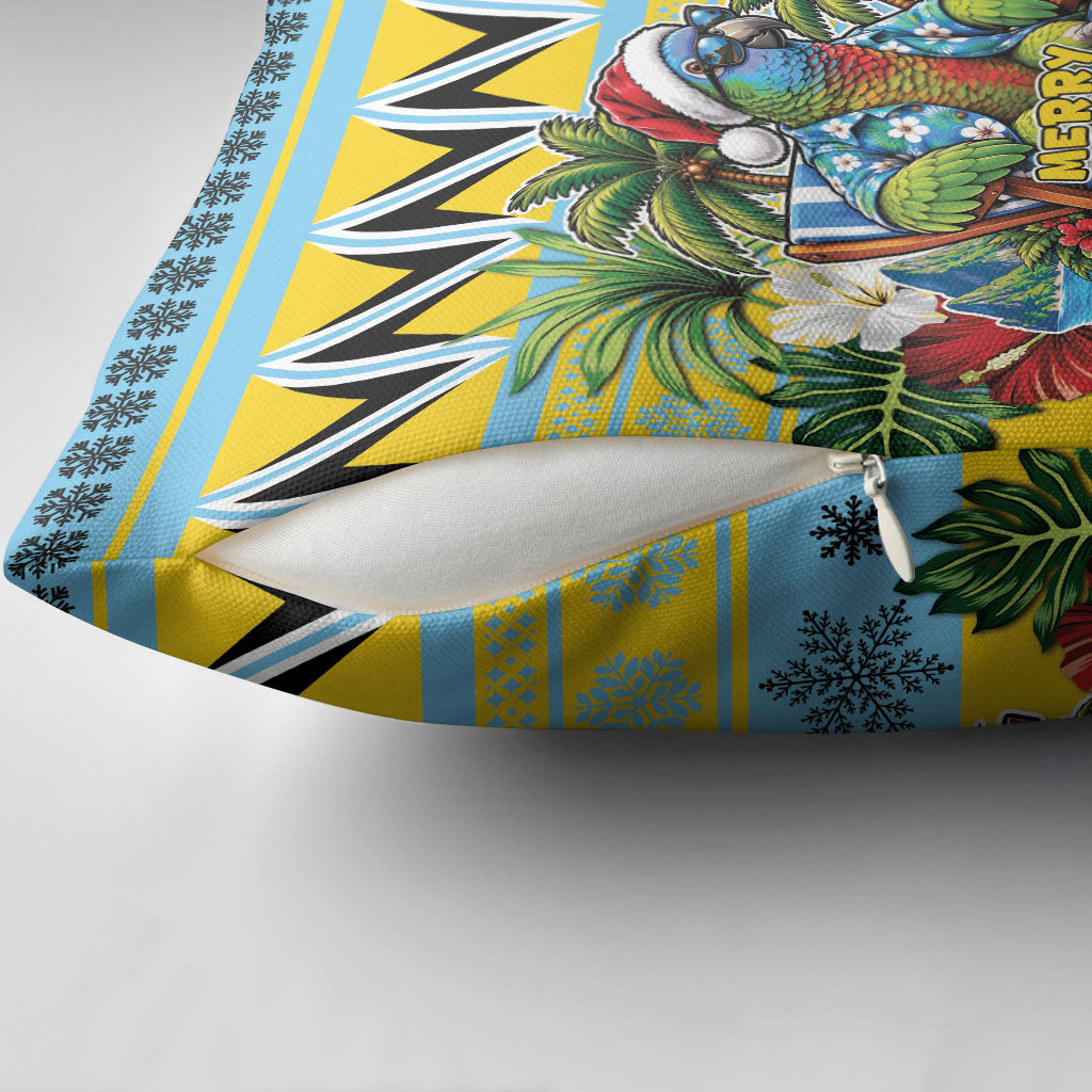 Afro-Saint Lucian Christmas Pillow Cover This Amazona Parrot Needs A Beach Retreat