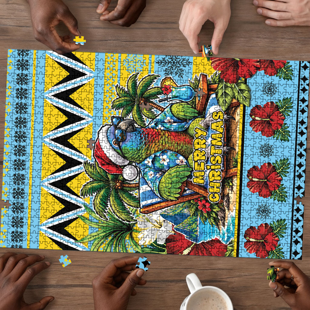 Afro-Saint Lucian Christmas Puzzle This Amazona Parrot Needs A Beach Retreat