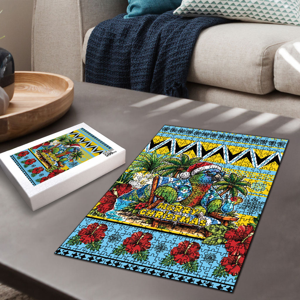 Afro-Saint Lucian Christmas Puzzle This Amazona Parrot Needs A Beach Retreat