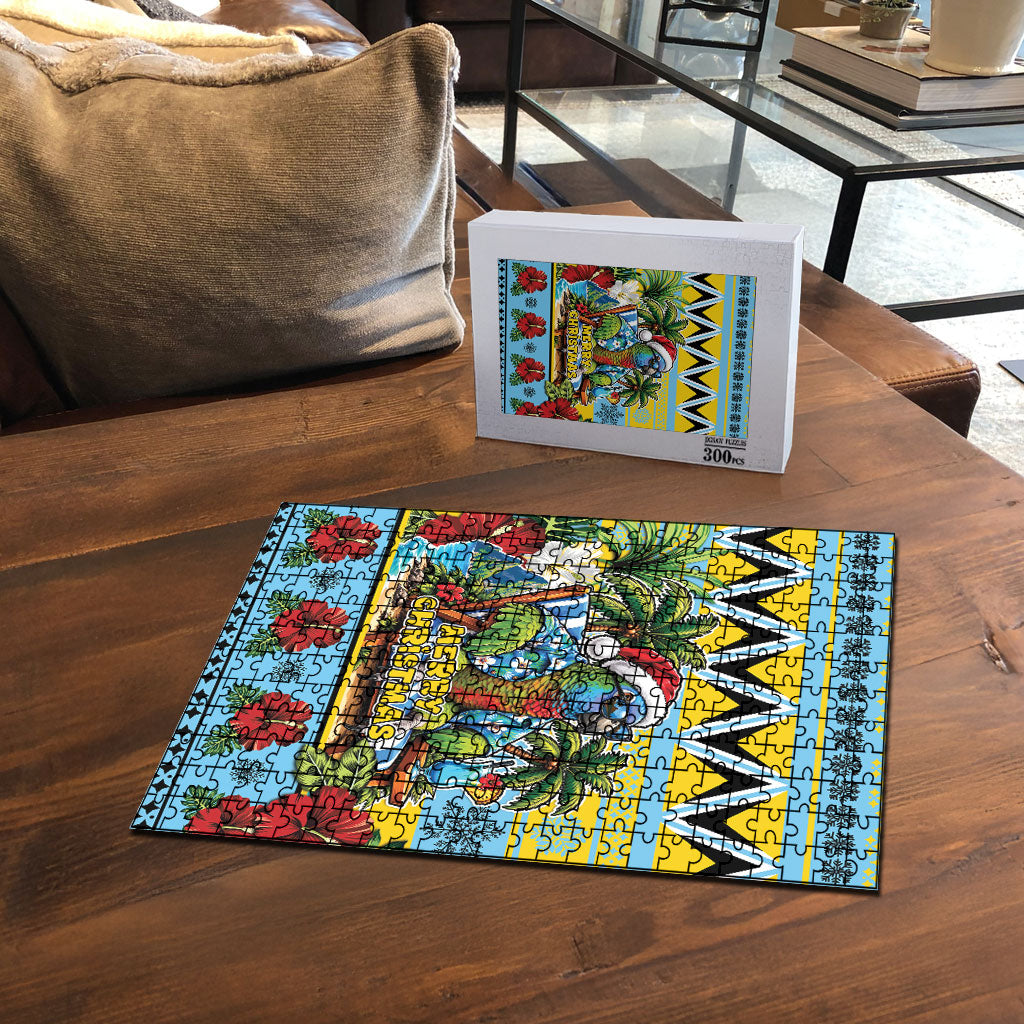 Afro-Saint Lucian Christmas Puzzle This Amazona Parrot Needs A Beach Retreat