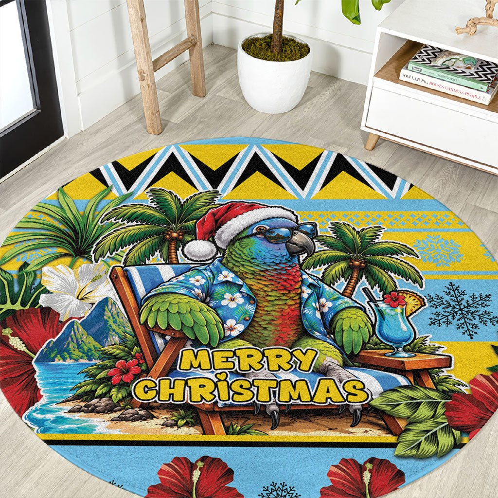 Afro-Saint Lucian Christmas Round Carpet This Amazona Parrot Needs A Beach Retreat