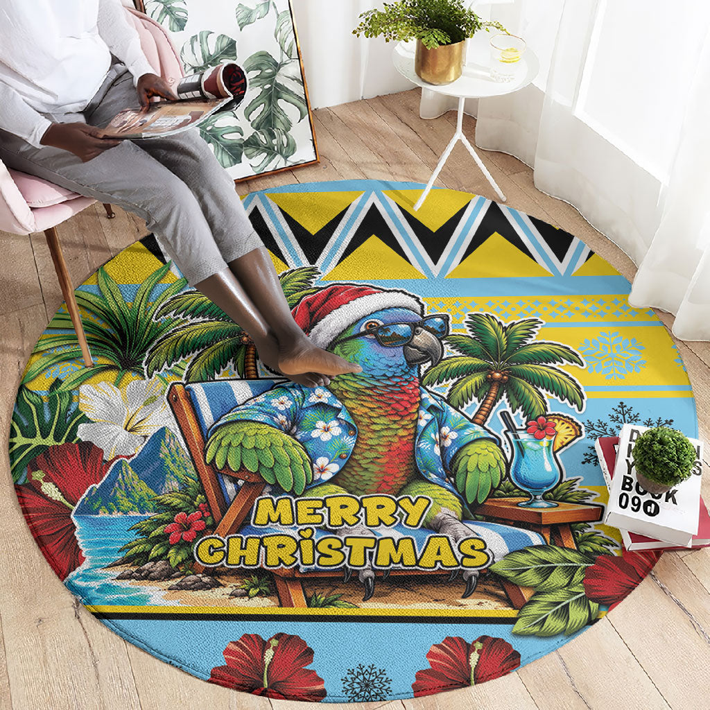 Afro-Saint Lucian Christmas Round Carpet This Amazona Parrot Needs A Beach Retreat