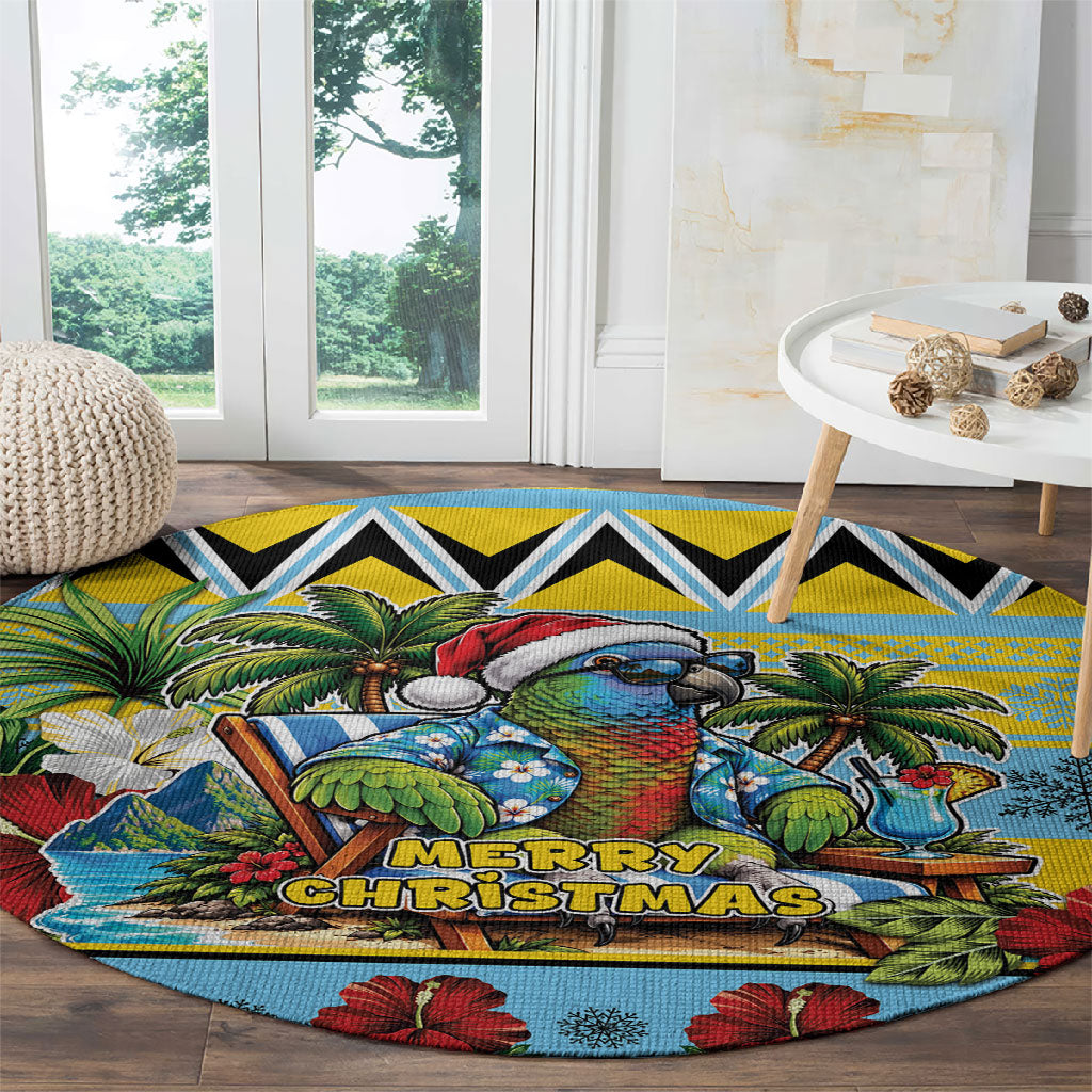 Afro-Saint Lucian Christmas Round Carpet This Amazona Parrot Needs A Beach Retreat