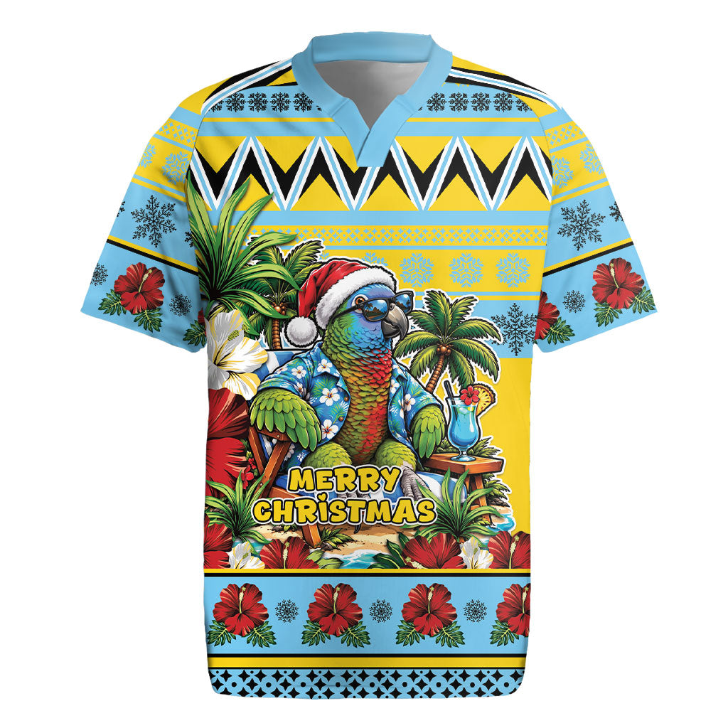 Afro-Saint Lucian Christmas Rugby Jersey This Amazona Parrot Needs A Beach Retreat