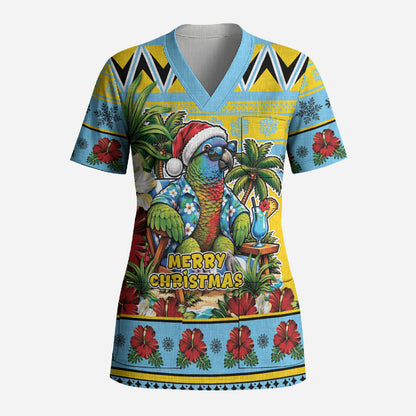 Afro-Saint Lucian Christmas Scrub Top This Amazona Parrot Needs A Beach Retreat
