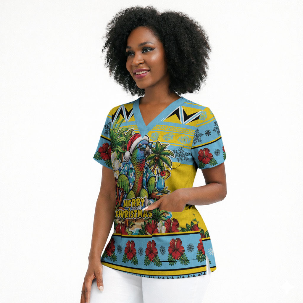 Afro-Saint Lucian Christmas Scrub Top This Amazona Parrot Needs A Beach Retreat
