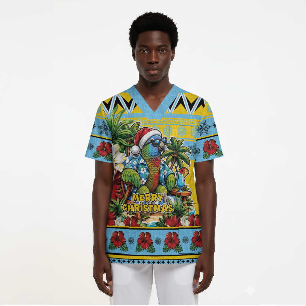 Afro-Saint Lucian Christmas Scrub Top This Amazona Parrot Needs A Beach Retreat