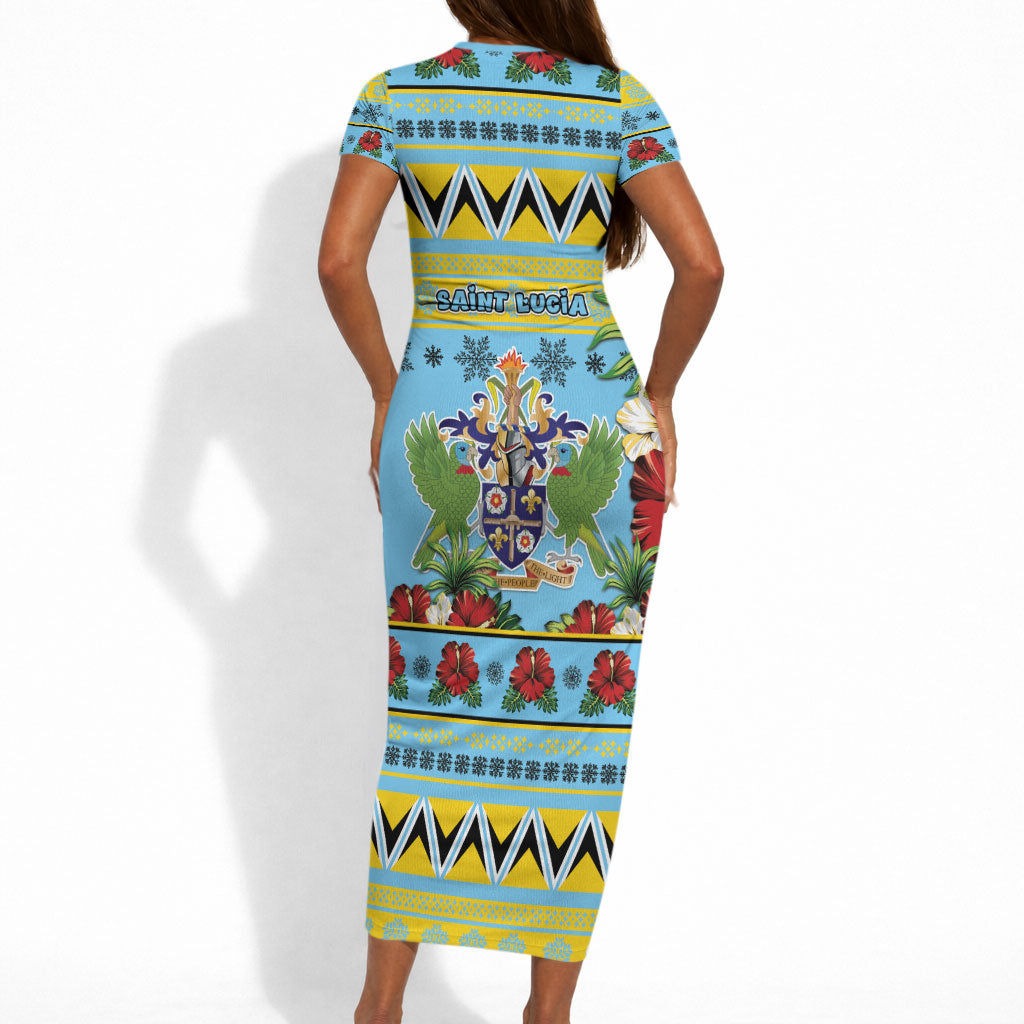 Afro-Saint Lucian Christmas Short Sleeve Bodycon Dress This Amazona Parrot Needs A Beach Retreat
