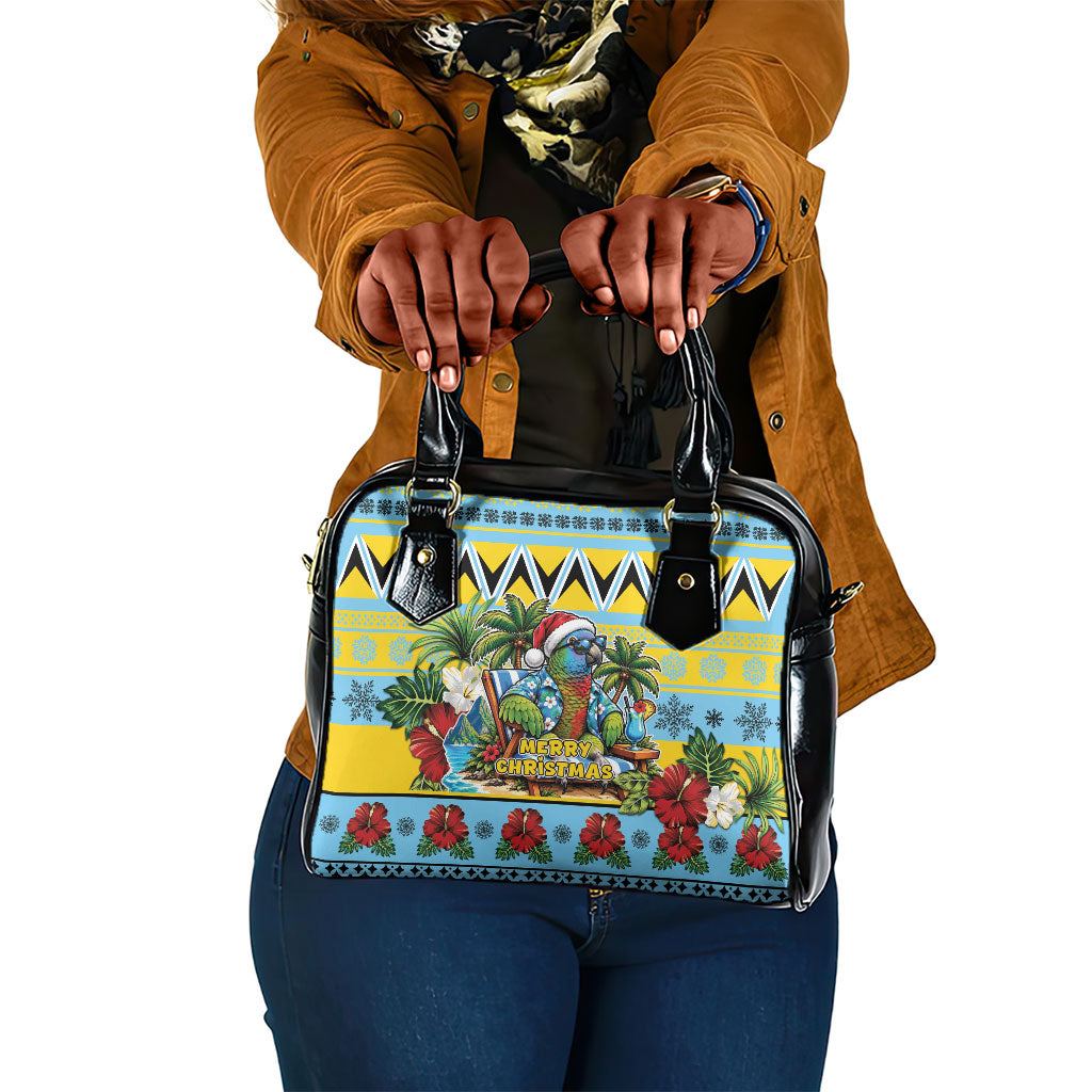 Afro-Saint Lucian Christmas Shoulder Handbag This Amazona Parrot Needs A Beach Retreat