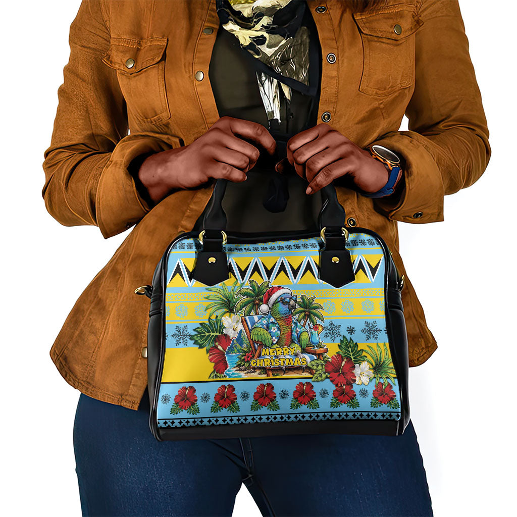 Afro-Saint Lucian Christmas Shoulder Handbag This Amazona Parrot Needs A Beach Retreat
