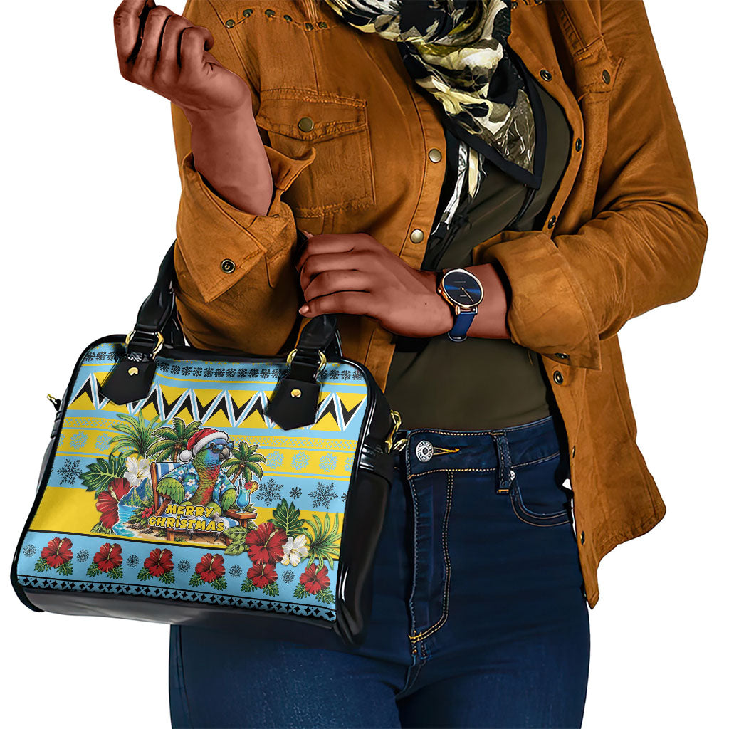 Afro-Saint Lucian Christmas Shoulder Handbag This Amazona Parrot Needs A Beach Retreat
