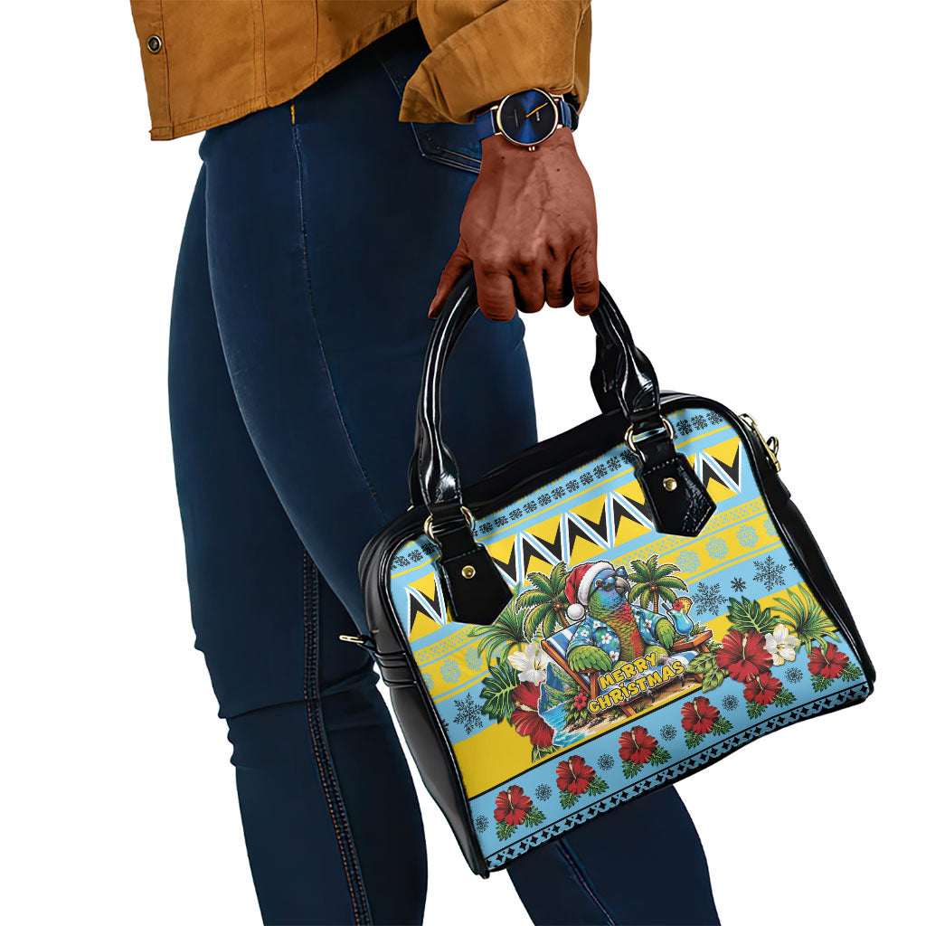 Afro-Saint Lucian Christmas Shoulder Handbag This Amazona Parrot Needs A Beach Retreat