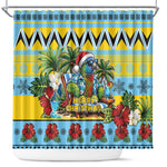 Afro-Saint Lucian Christmas Shower Curtain This Amazona Parrot Needs A Beach Retreat
