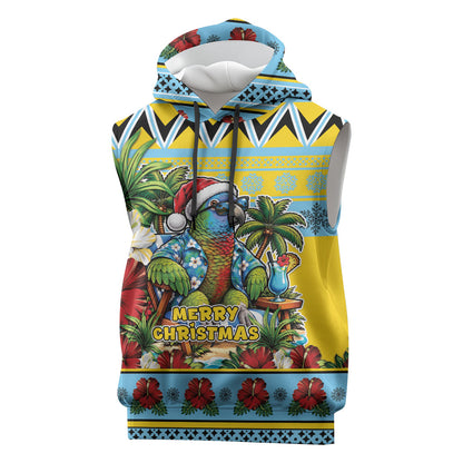 Afro-Saint Lucian Christmas Sleeveless Hoodie This Amazona Parrot Needs A Beach Retreat