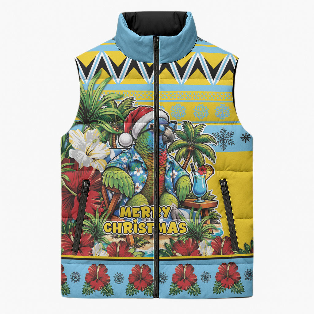 Afro-Saint Lucian Christmas Sleeveless Puffer Jacket This Amazona Parrot Needs A Beach Retreat