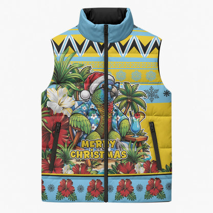 Afro-Saint Lucian Christmas Sleeveless Puffer Jacket This Amazona Parrot Needs A Beach Retreat