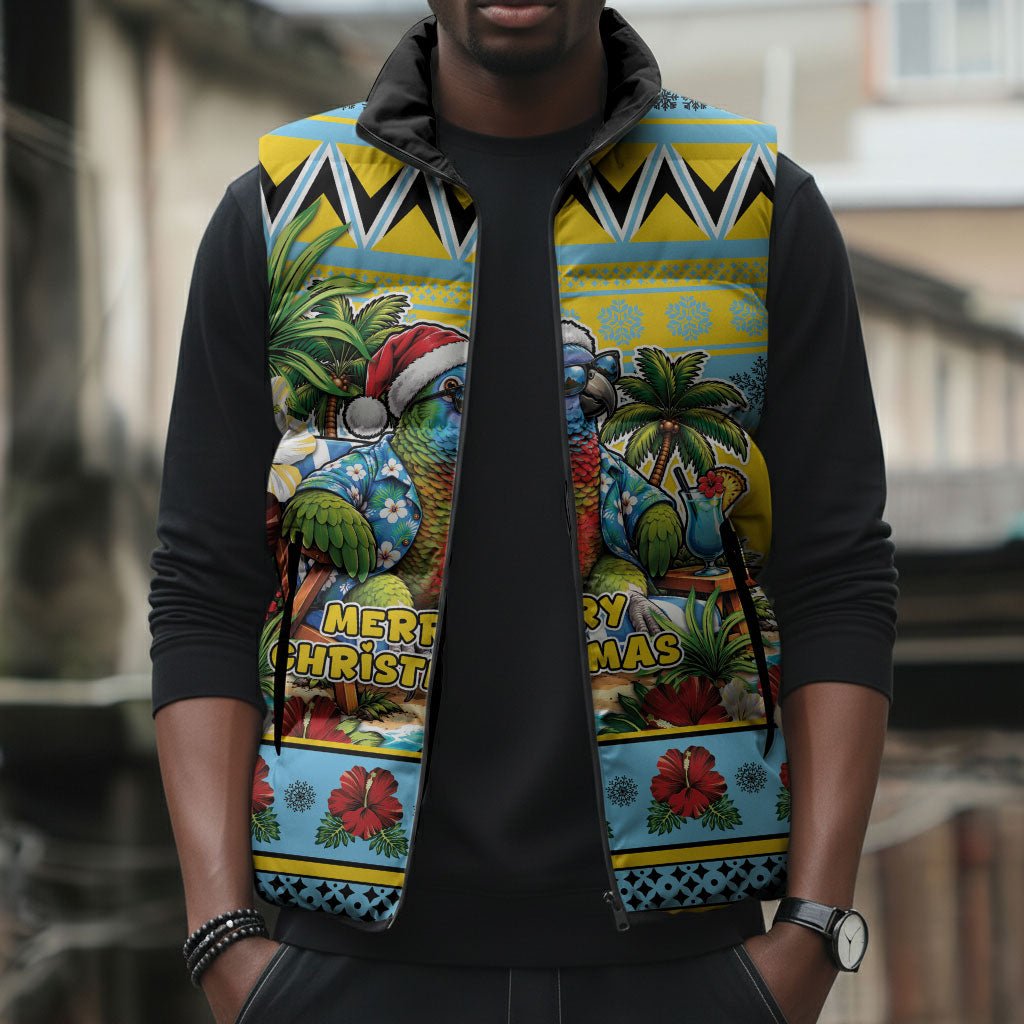 Afro-Saint Lucian Christmas Sleeveless Puffer Jacket This Amazona Parrot Needs A Beach Retreat