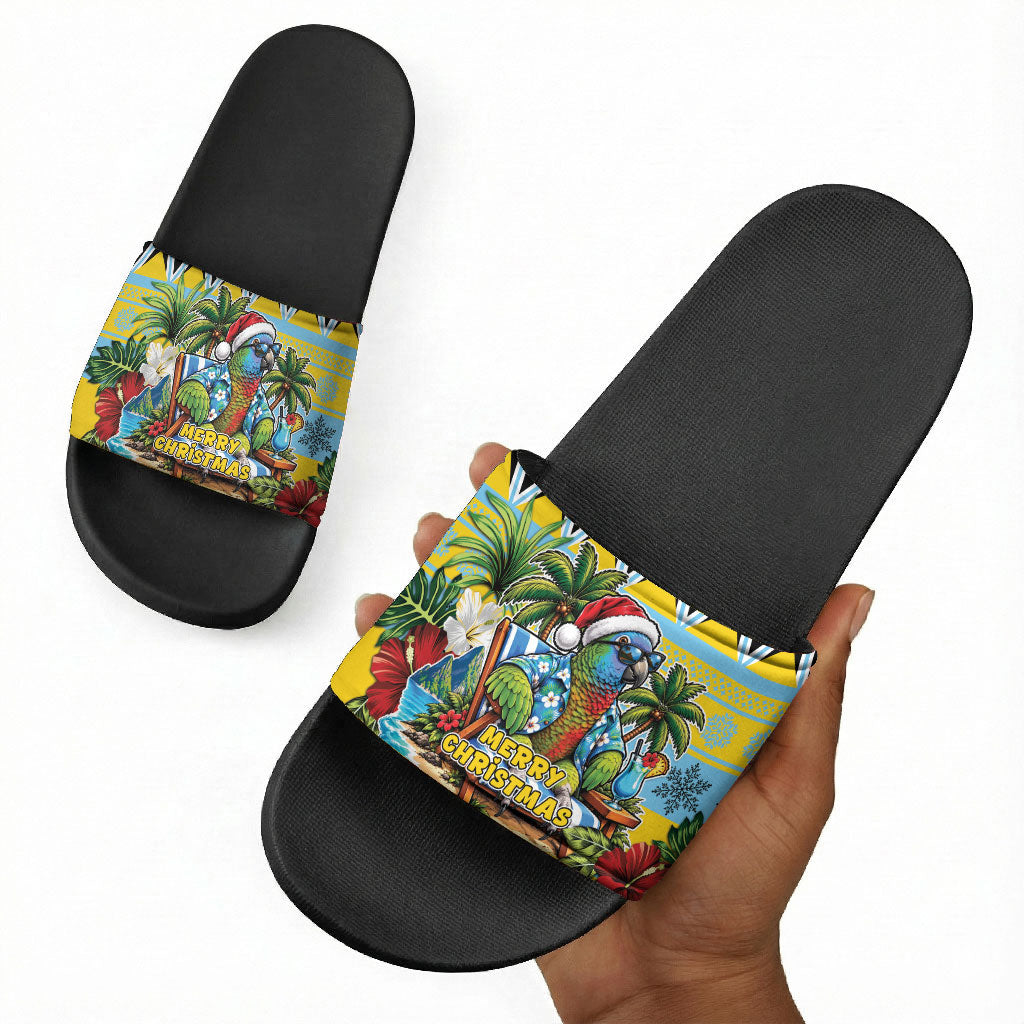 Afro-Saint Lucian Christmas Slide Sandals This Amazona Parrot Needs A Beach Retreat