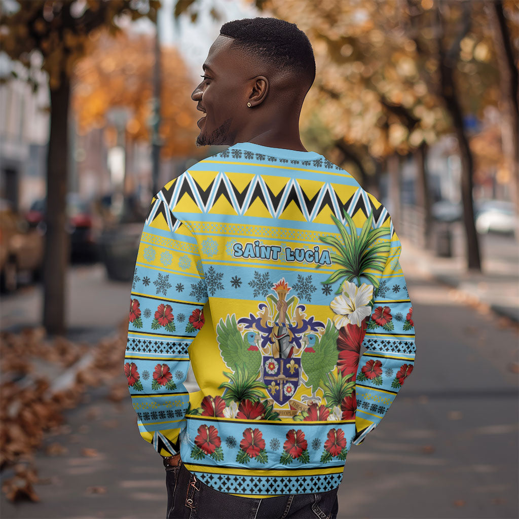 Afro-Saint Lucian Christmas Sweatshirt This Amazona Parrot Needs A Beach Retreat