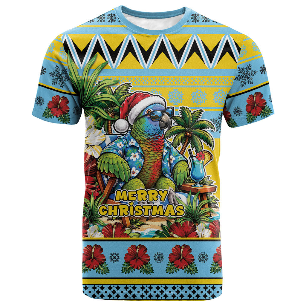 Afro-Saint Lucian Christmas T shirt This Amazona Parrot Needs A Beach Retreat