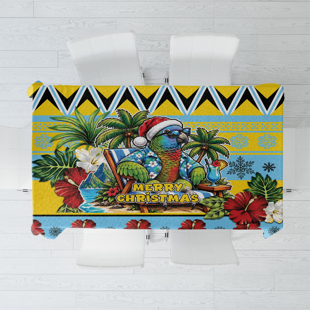Afro-Saint Lucian Christmas Tablecloth This Amazona Parrot Needs A Beach Retreat