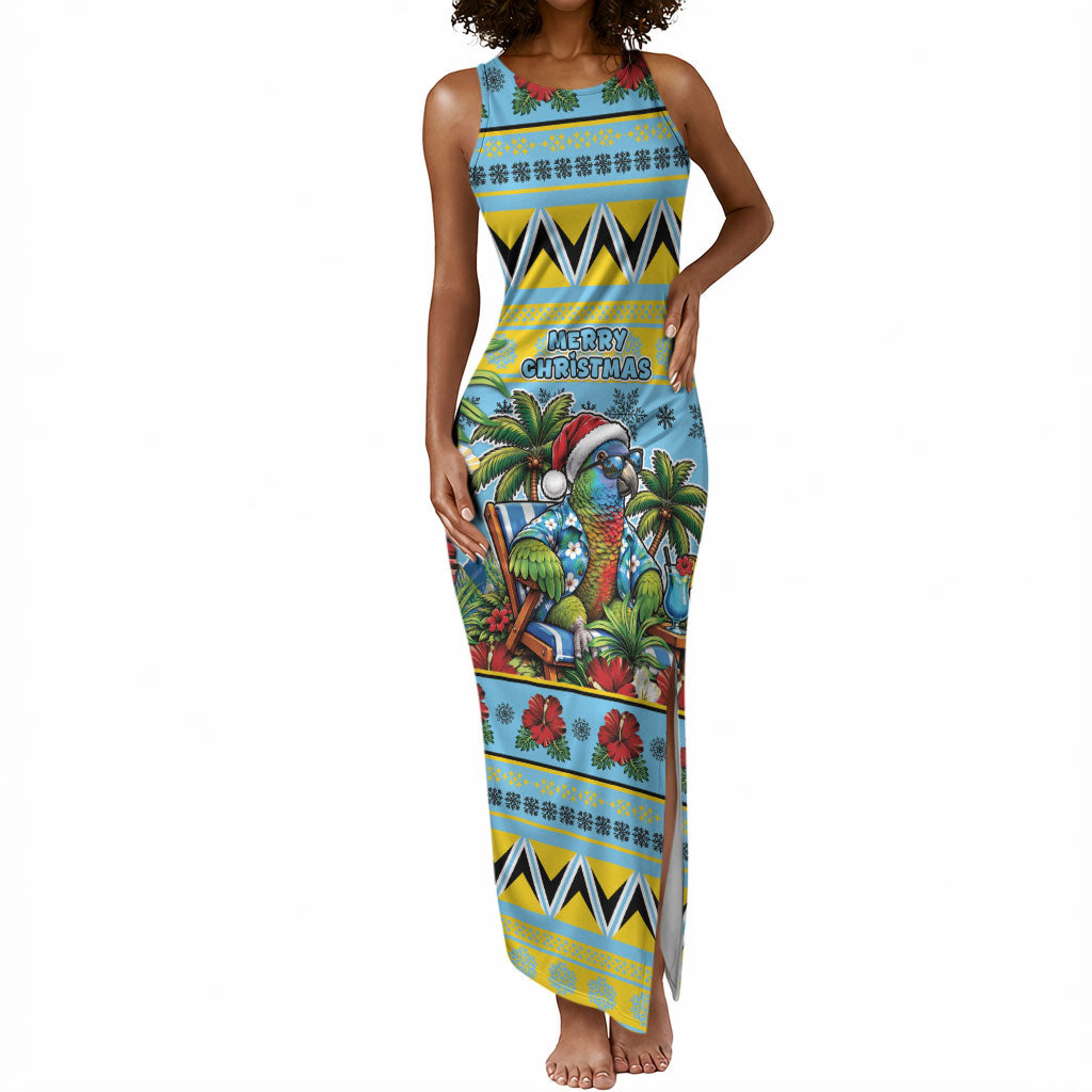 Afro-Saint Lucian Christmas Tank Maxi Dress This Amazona Parrot Needs A Beach Retreat