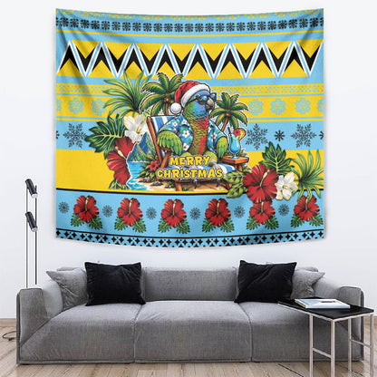 Afro-Saint Lucian Christmas Tapestry This Amazona Parrot Needs A Beach Retreat