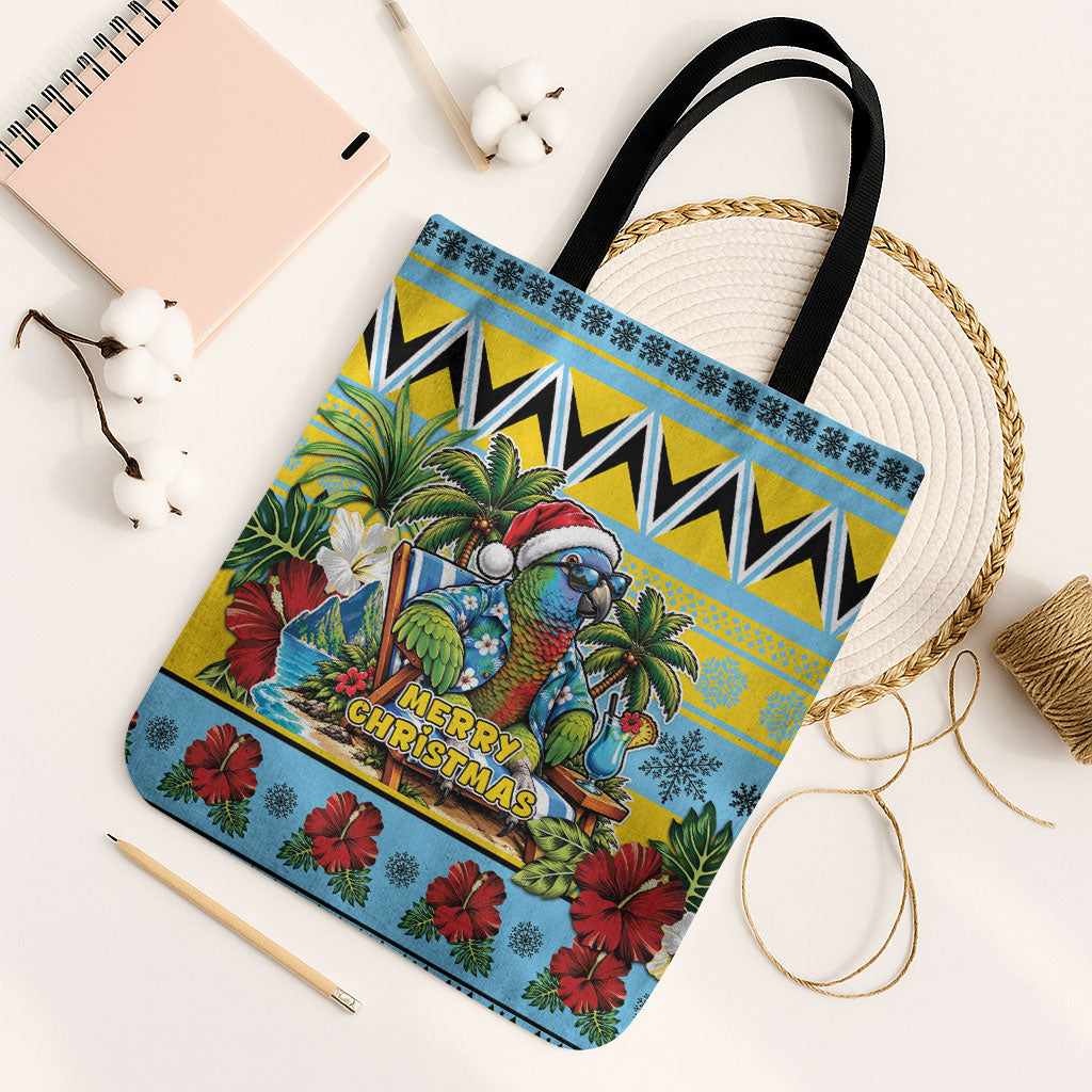 Afro-Saint Lucian Christmas Tote Bag This Amazona Parrot Needs A Beach Retreat