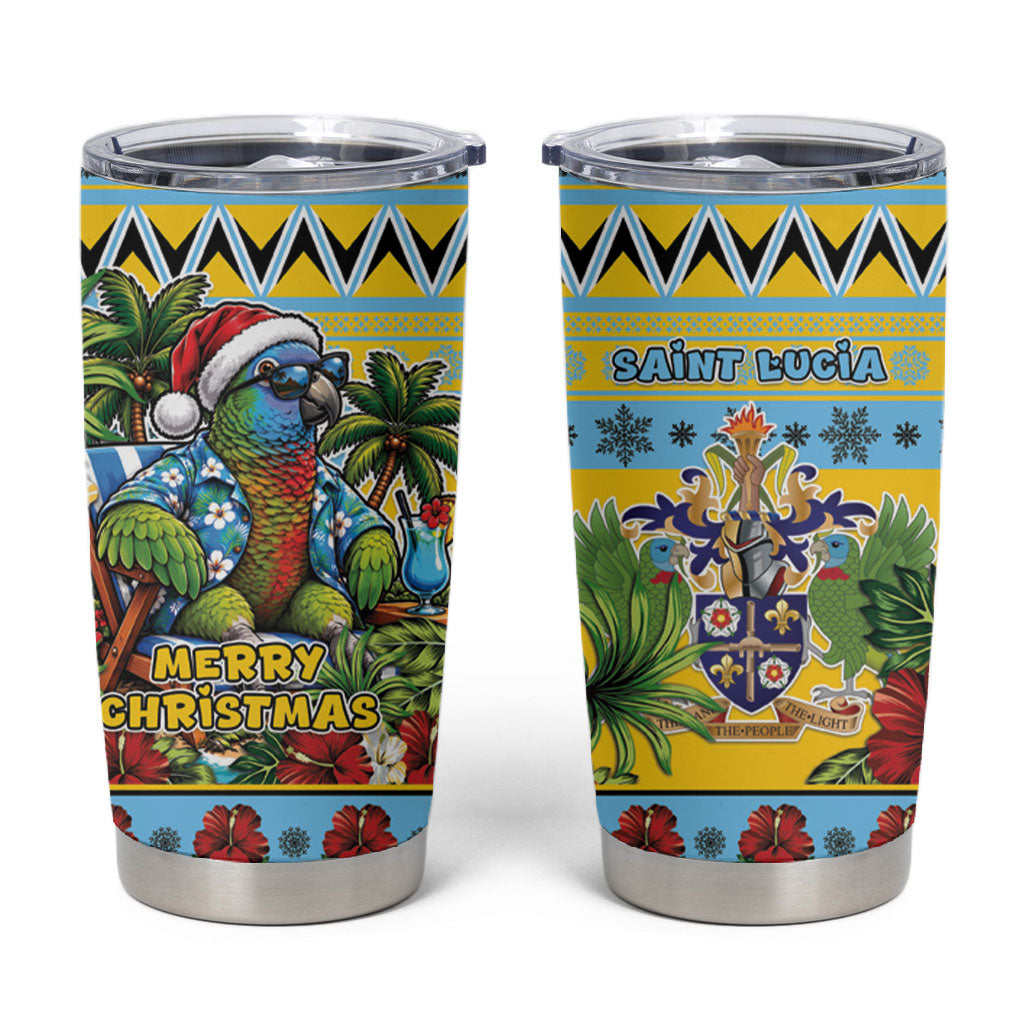 Afro-Saint Lucian Christmas Tumbler Cup This Amazona Parrot Needs A Beach Retreat