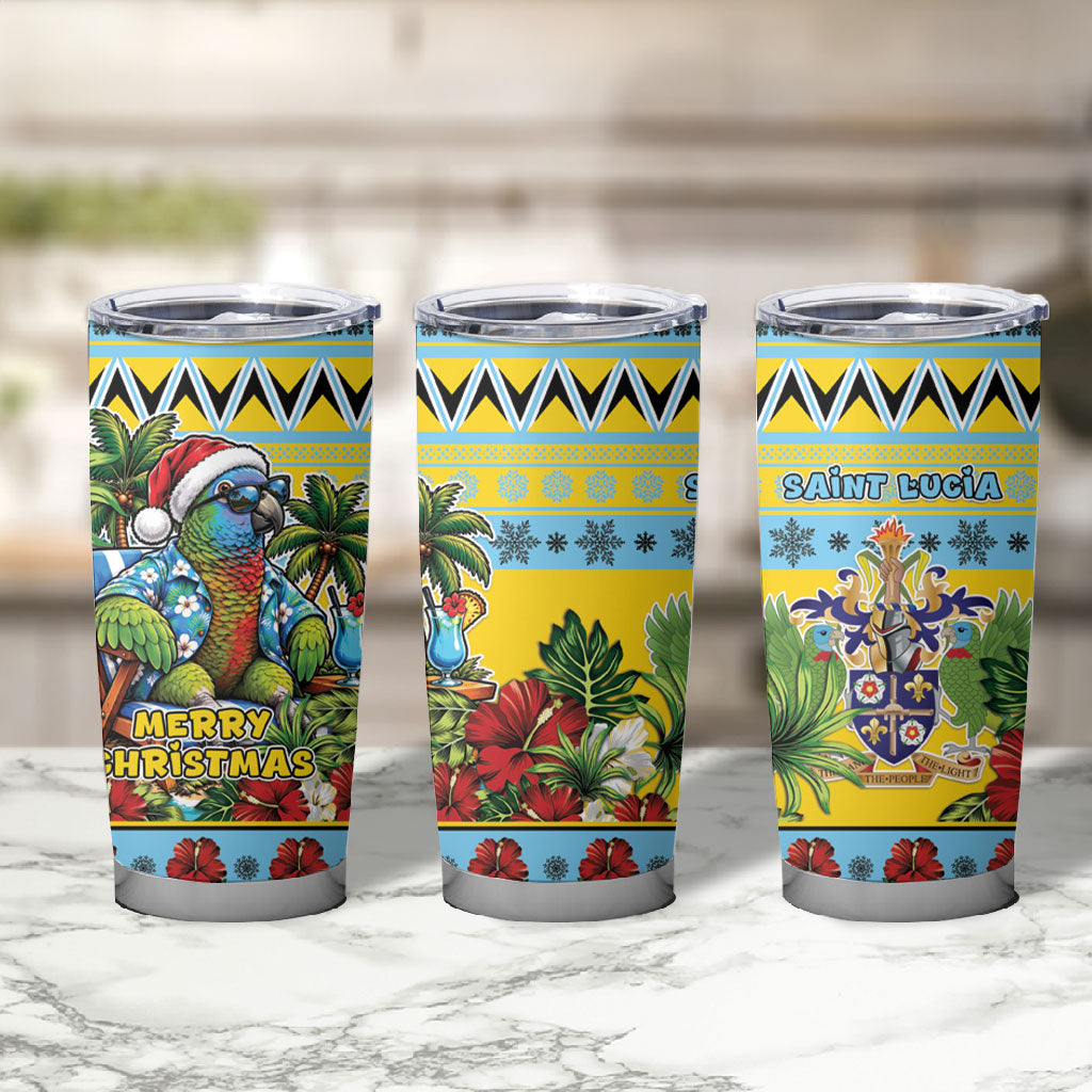 Afro-Saint Lucian Christmas Tumbler Cup This Amazona Parrot Needs A Beach Retreat